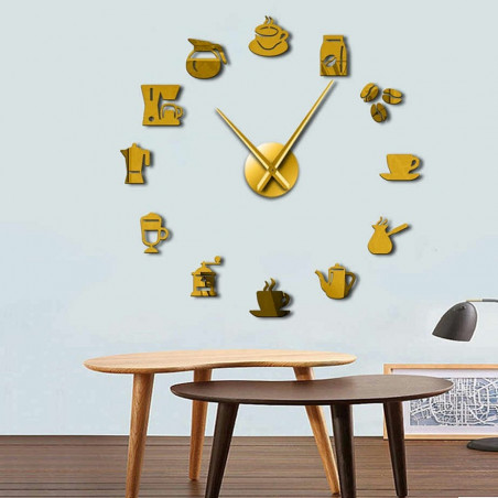 Wall Clock Mirror Binding Modern Clock Coffee Coffee ZRNO Wall Clock Mirror Binding Modern Clock Coffee Coffee ZRNO