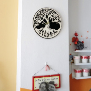 Wall clock tree of life material plywood poplar and black MDF 2