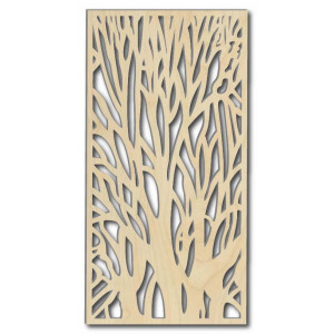 Wooden image on the wall silhouette of branches made of plywood tree Fibis 2