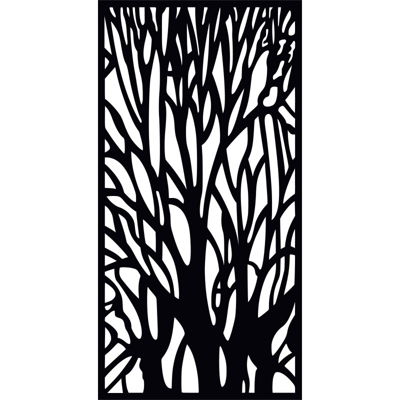 Wooden image on the wall silhouette of branches made of plywood tree Fibis