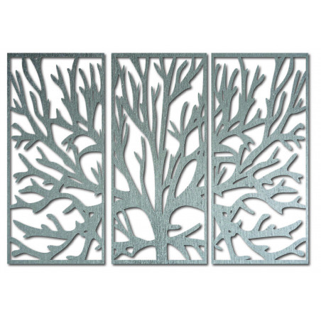 Wall painting of a wooden plywood tree branch in a frame / 3 pieces of frame / FERO