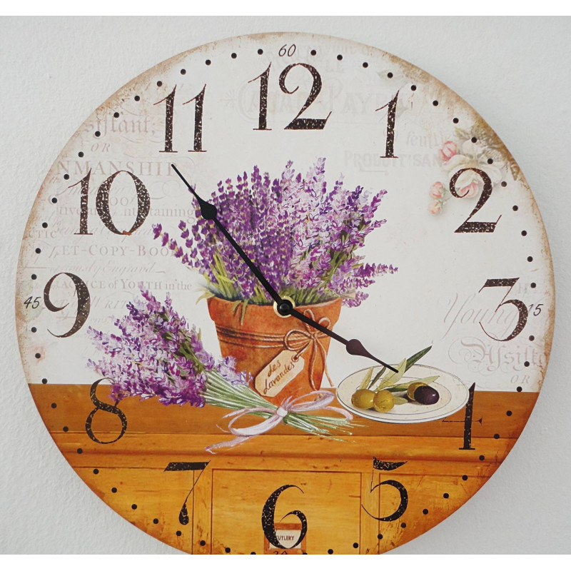 Wooden clock lavender dream MDF . Fi 30 cm