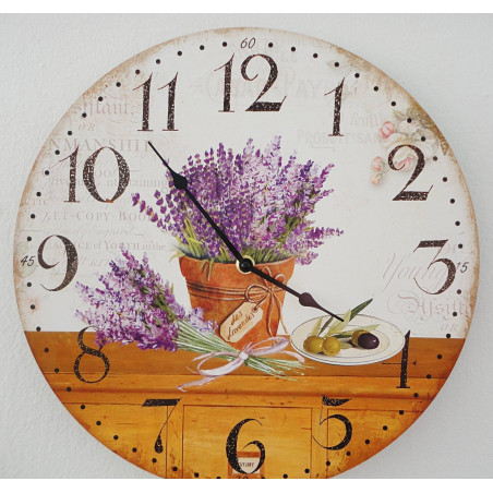 Wooden clock lavender dream MDF . Fi 30 cm