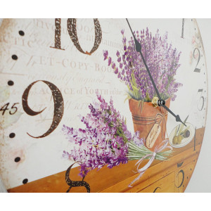 Wooden clock lavender dream MDF . Fi 30 cm 2