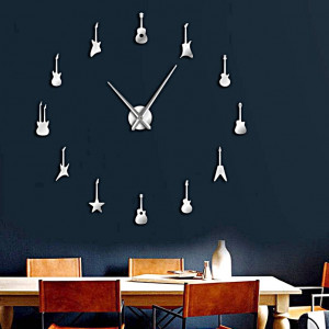 Wall Clock Guitar Modern Sticker Mirror Clock DIY GUITAR 2