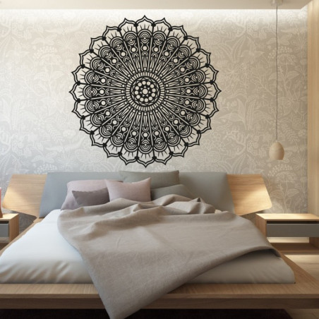 Mandala flower of peace wooden wall painting made of plywood SILVIA