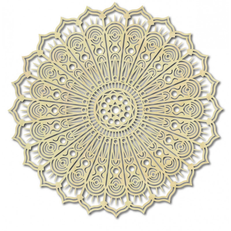 Mandala flower of peace wooden wall painting made of plywood SILVIA