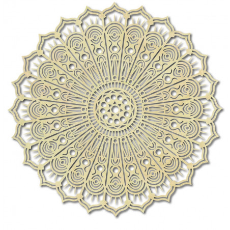 Mandala flower of peace wooden wall painting made of plywood SILVIA