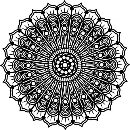 Mandala flower of peace wooden wall painting made of plywood SILVIA