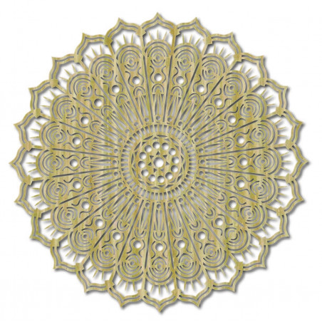 Mandala flower of peace wooden wall painting made of plywood SILVIA