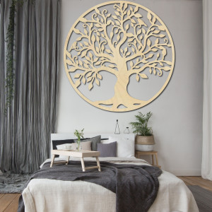 Wall decoration tree of life wooden picture made of plywood FAMILY