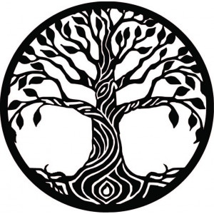 Wall painting of a tree made of poplar plywood BIDHIA 2