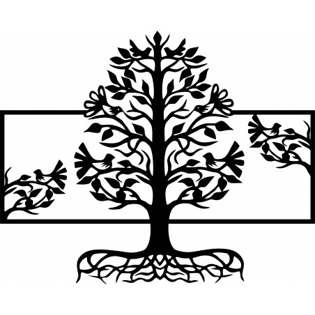 Wooden wall picture roots tree made of plywood poplar MALFEL