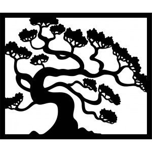 Wooden image on the wall of a bonsai tree wooden plywood DRAZSKA 2