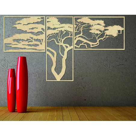 Wooden picture on the wall HANAA The picture consists of three parts POLONGE
