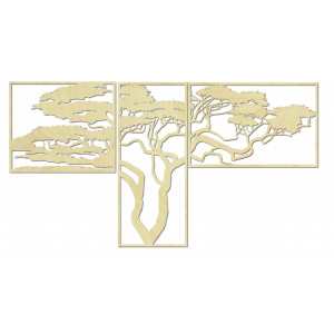 Wooden picture on the wall HANAA The picture consists of three parts POLONGE 2