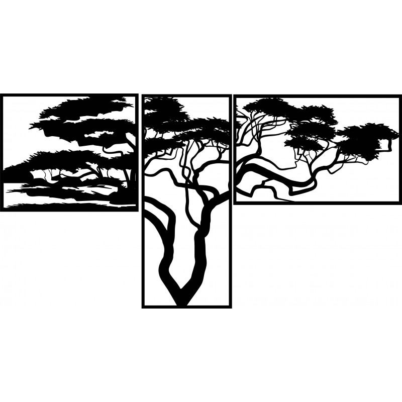 Wooden picture on the wall HANAA The picture consists of three parts POLONGE