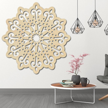 STYLESA modern painting on the wall of a flower made of plywood BELFON black