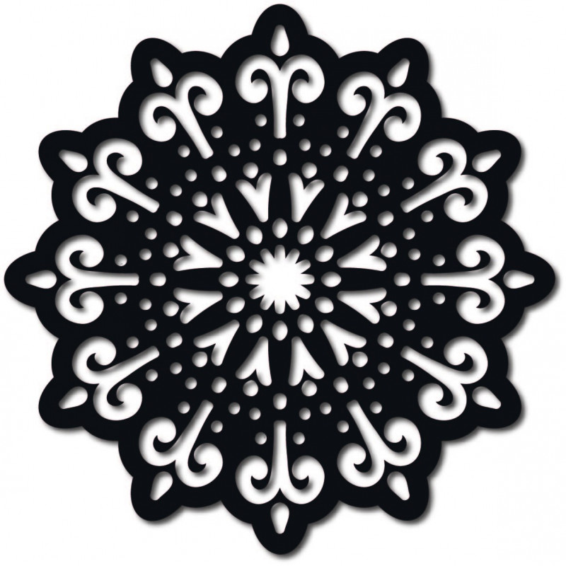 STYLESA modern wall painting flower made of plywood BELFON black