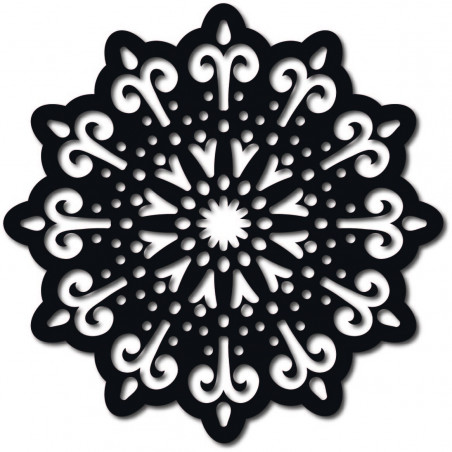 STYLESA modern wall painting flower made of plywood BELFON black