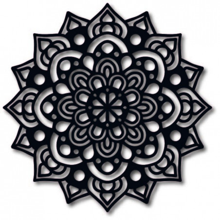 STYLES modern wall painting mandala made of wood plywood OFRODIL black