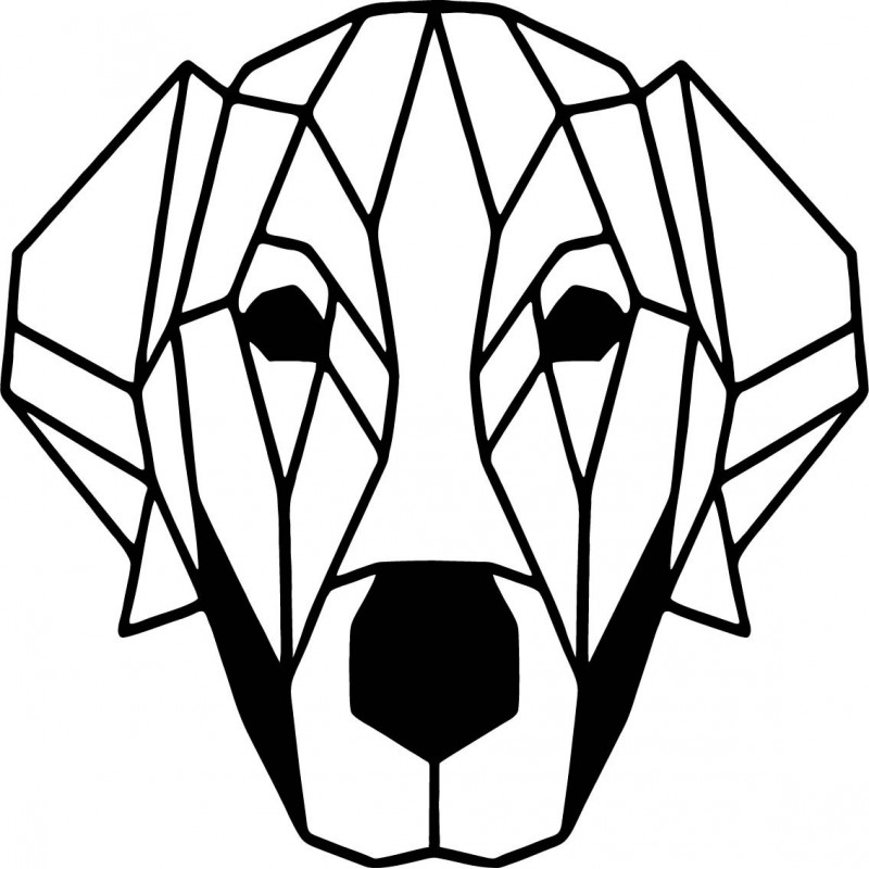 STYLESA modern wall painting dog made of plywood PR0229 HAFFF black