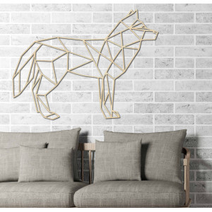 STYLESA carved plywood wall painting wolf PR0231 black