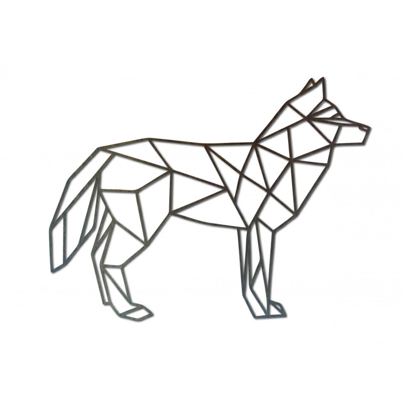 STYLESA carved plywood wall painting wolf PR0231 black