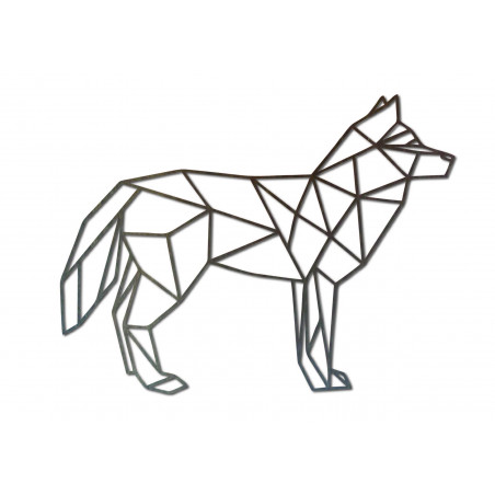 STYLESA carved plywood wall painting wolf PR0231 black