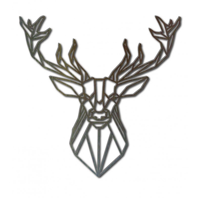 STYLESA carved wooden picture deer PR0232 black