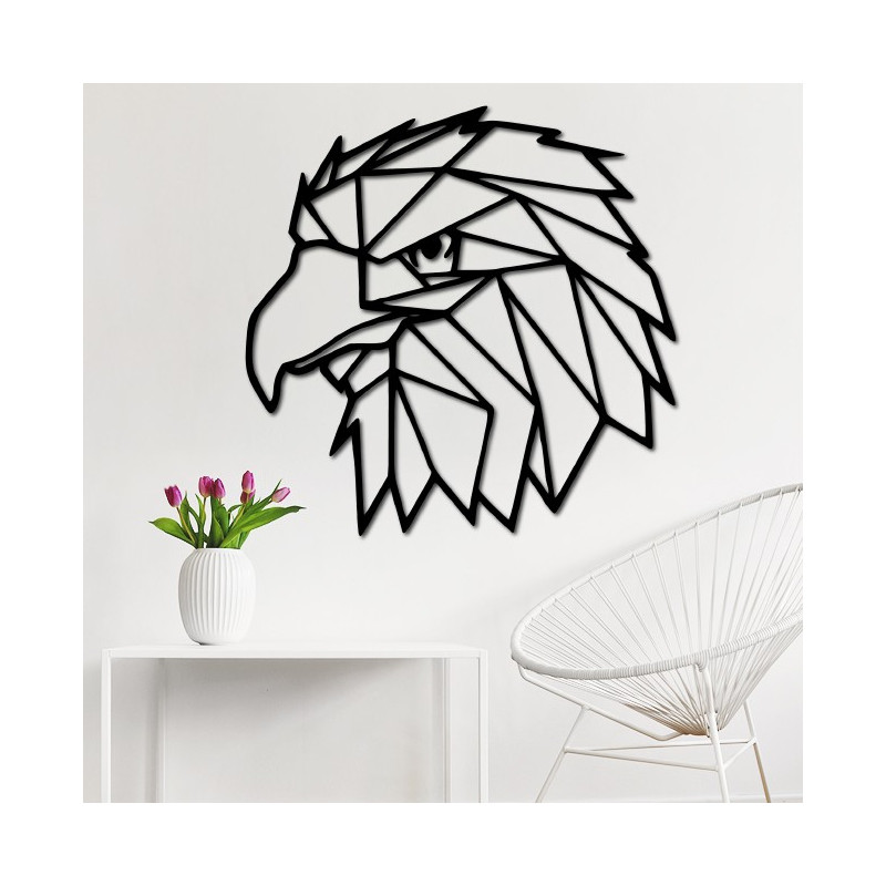 STYLESA Carved wall painting geometric shapes eagle PR0234 black