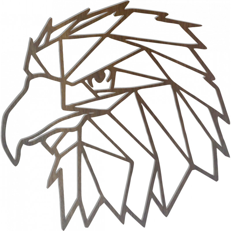 STYLESA Carved wall painting geometric shapes eagle PR0234 black