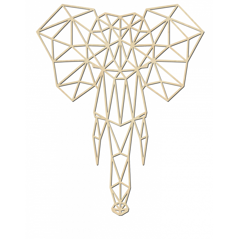 STYLESA Wooden image on plywood elephant PR0238 black