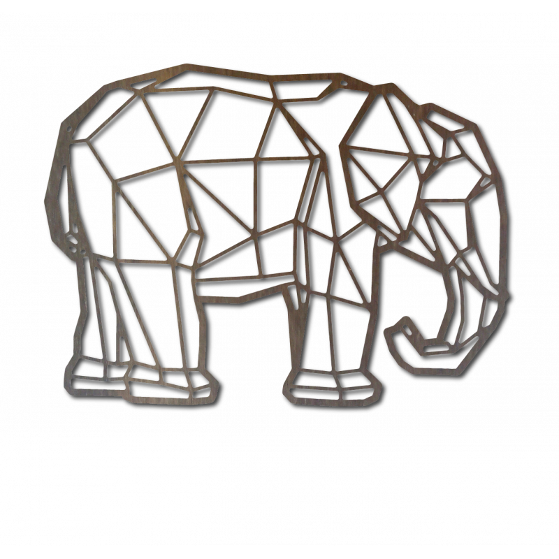 STYLESA Wooden image on plywood elephant PR0239 black
