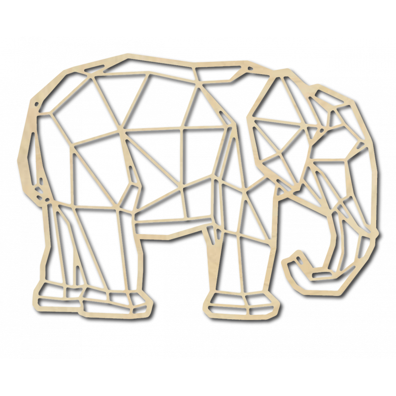 STYLESA Wooden image on plywood elephant PR0239 black
