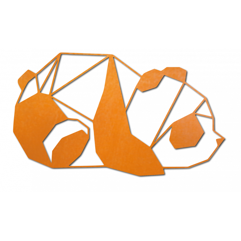 Orange Carved panda wall art