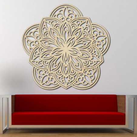 Flower Carved Mandala Wooden Plywood Wall Picture Flower Carved Mandala Wooden Plywood Wall Picture