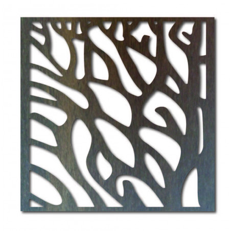 Carved picture on the wall of a wooden plywood a tree Carved picture on the wall of a wooden plywood a tree