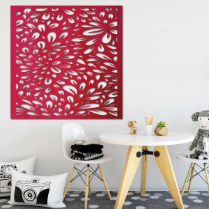Carved wooden plywood wall picture flower HORLILG