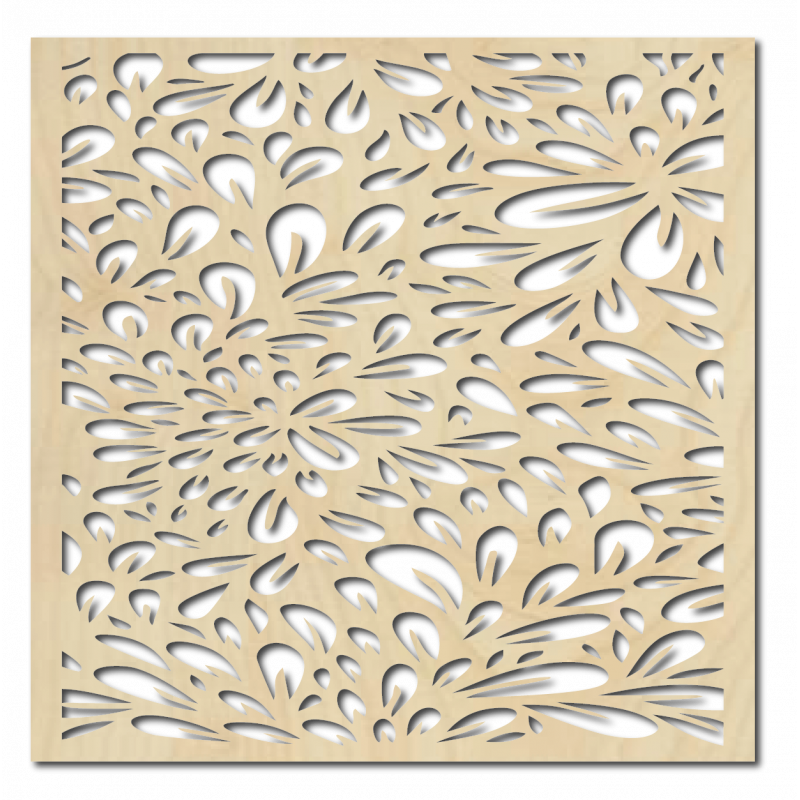 Carved wooden plywood wall picture flower HORLILG