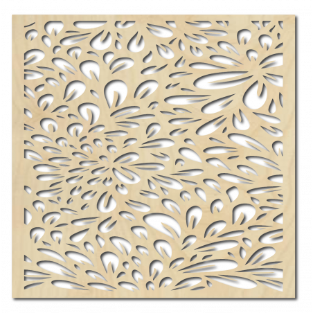 Carved wooden plywood wall picture flower HORLILG