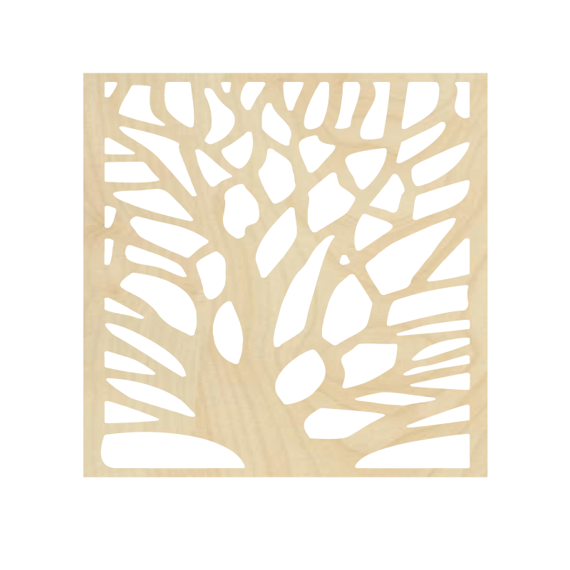 Carved wall painting made of wooden plywood WALNUT tree