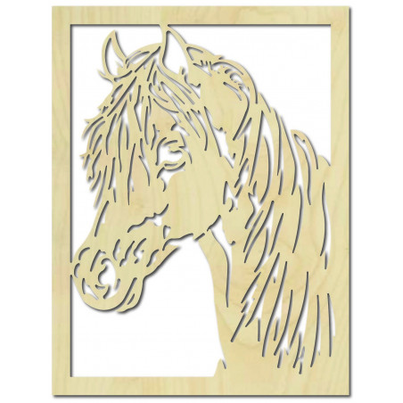 Carved wooden plywood horse head picture for wall
