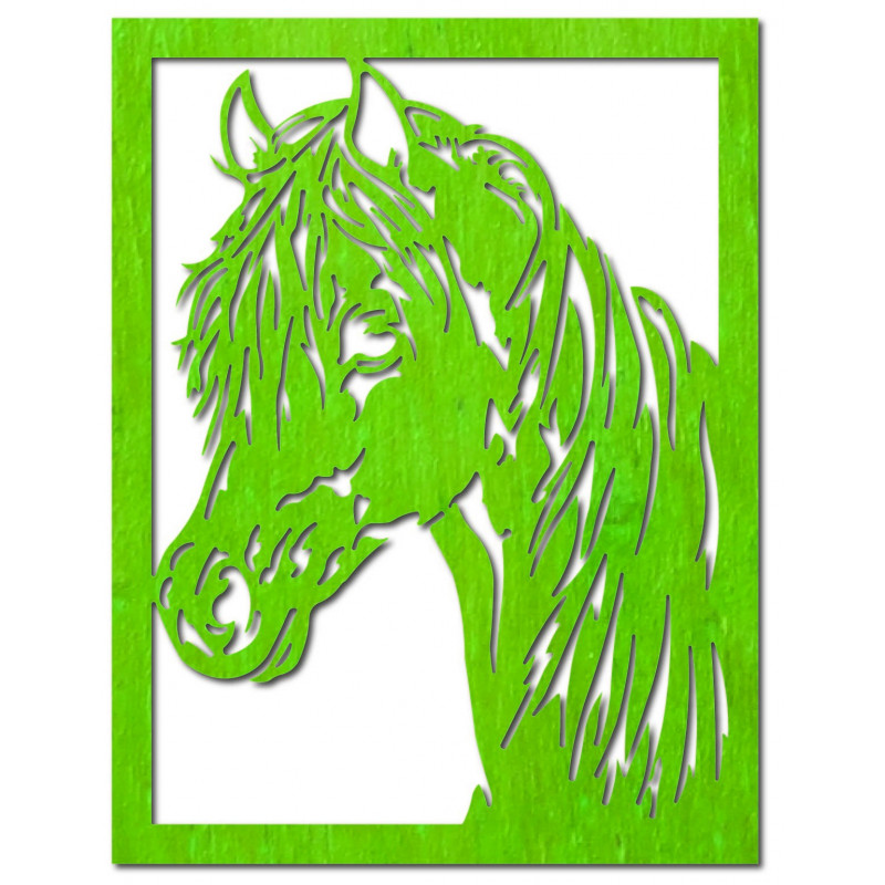 Carved wooden plywood horse head picture for wall