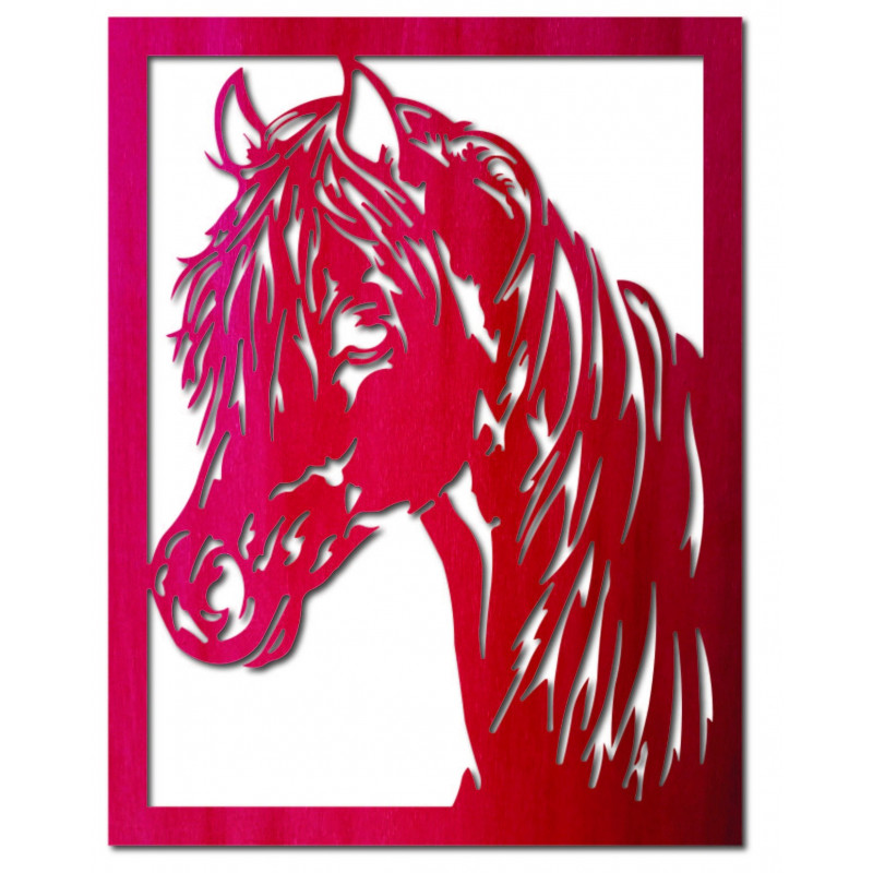Carved wooden plywood horse head picture for wall