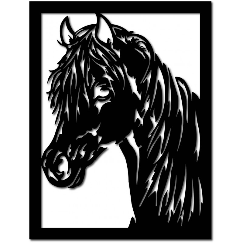 Carved wooden plywood horse head picture for wall