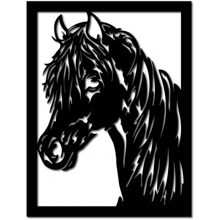 Carved wooden plywood horse head picture for wall