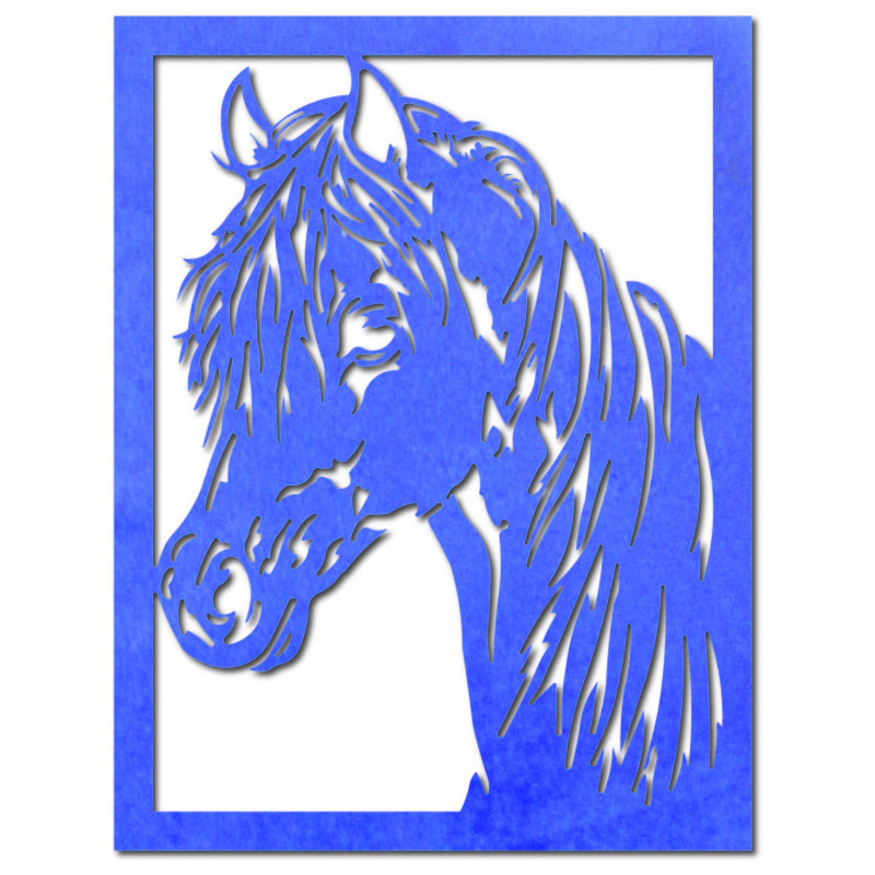 Carved wooden plywood horse head picture for wall