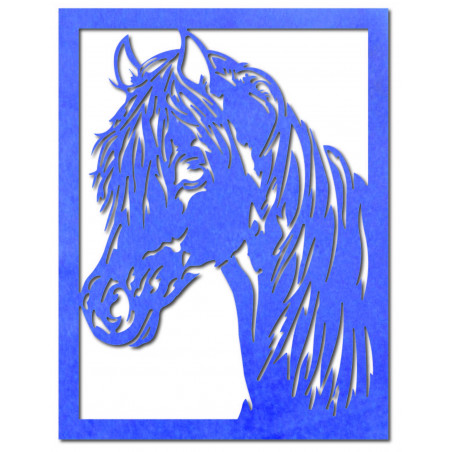 Carved wooden plywood wall painting horse head