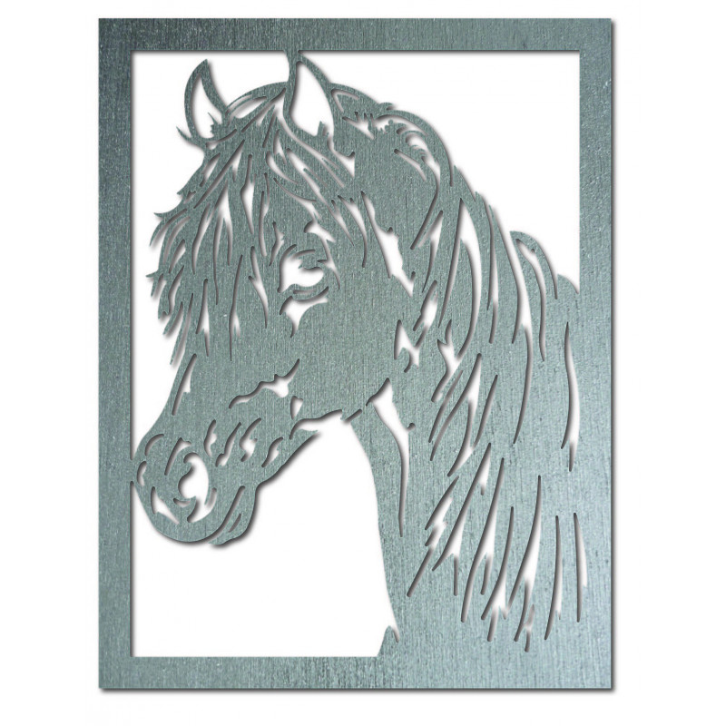 Carved wooden plywood horse head picture for wall